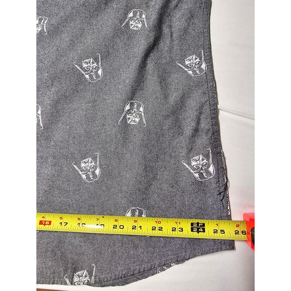 Star Wars Gray Darth Vader Print Button-Down Collar Short Sleeve Shirt XXL - Picture 12 of 13